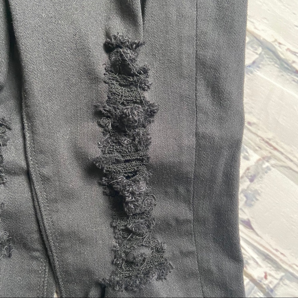 Mid Rise Black Ripped Jean Leggings - Picture 5 of 6